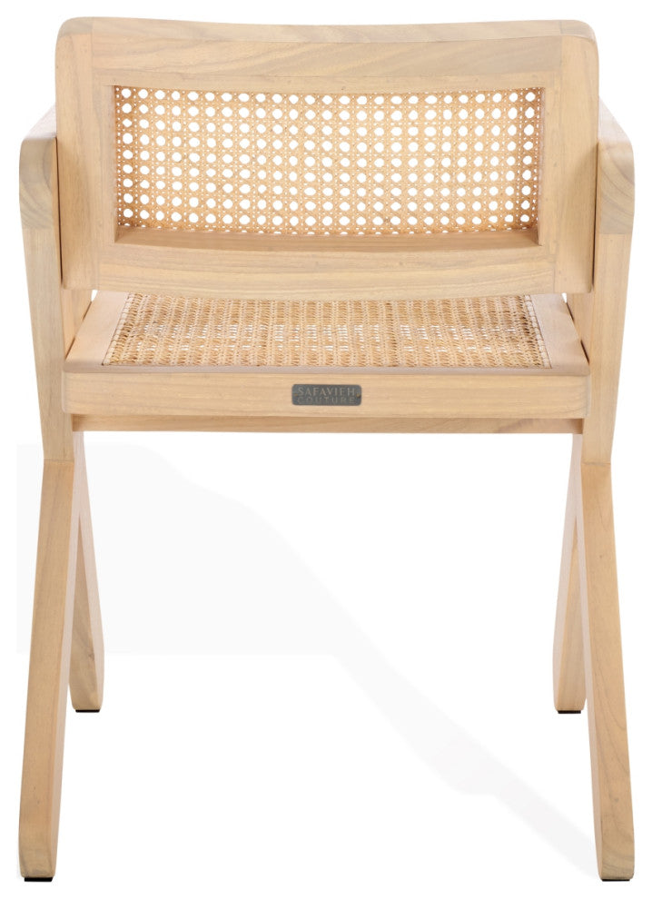 Safavieh Couture Tyrrell Rattan Dining Chair, Natural/Natural