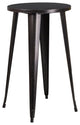 MFO 24'' Round Black-Antique Gold Metal Indoor-Outdoor Bar Height Table