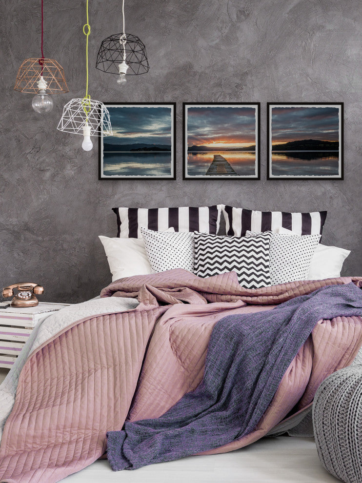 Chasing That Sunset Triptych, Set of 3, 12x12 Panels