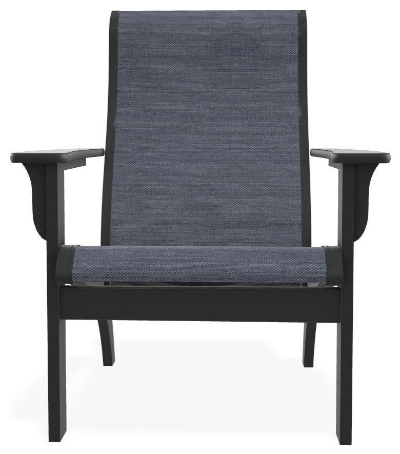Adirondack Sling Outdoor Adirondack Armchair, Augustine Denim/Graphite