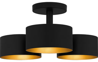 Quoizel QSF6745 Nala 3 Light 17"W Semi-Flush Ceiling Fixture - Matte Black
