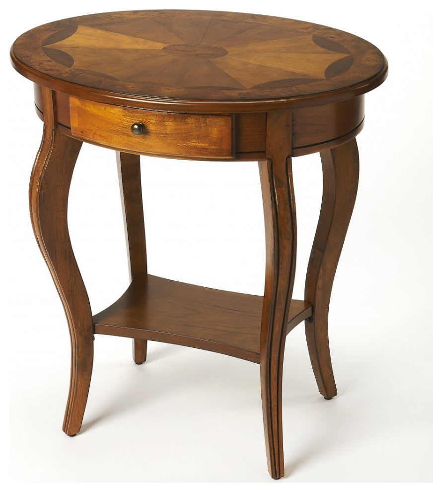 Olive Ash Burl Oval Accent Table