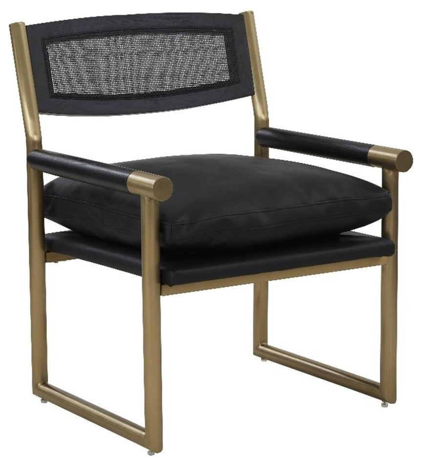 Harlow Black Vegan Leather Armchair