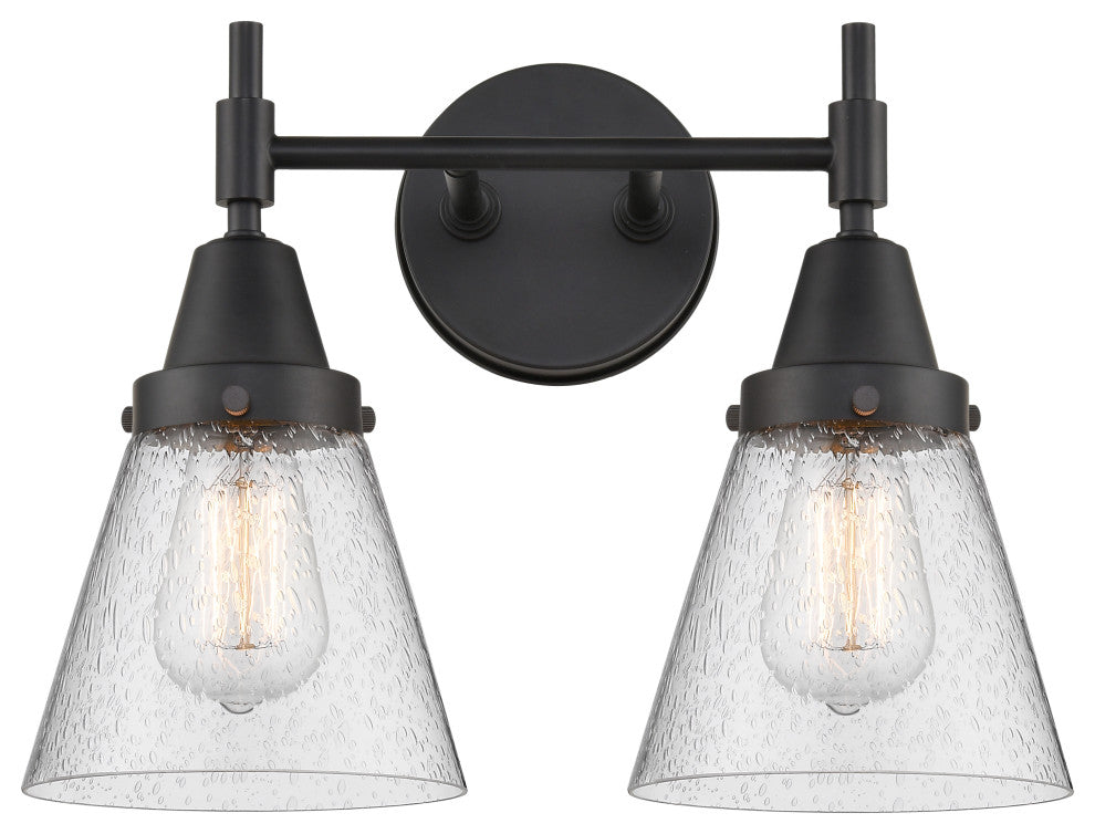 INNOVATIONS LIGHTING 447-2W-BK-G64-LED Caden 2 Light 17 inch Bath Vanity Light