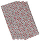 Water Mosaic, Geometric Print Napkin, Set of 4, Coral