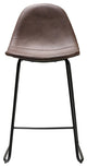 Cortesi Home Gavin Counterstool In Faux Brown Leather, Set Of 2