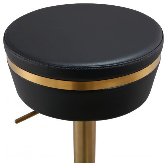 Lexi Adjustable Bar Stool Gold Frame, Black
