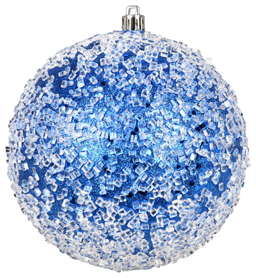 Vickerman N190402D 8" Blue Glitter Hail Ball Ornament