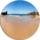 Calm Sandy Coastline Panorama, Beach Round Wall Art, 11"