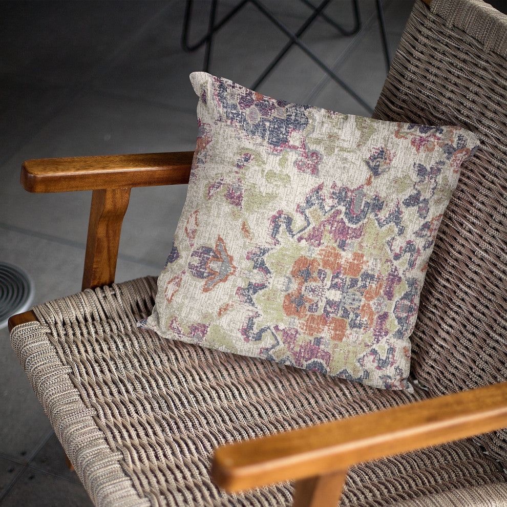 Plutus Multi-Color Mayan Damask Luxury Throw Pillow, 20"x30"