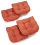 19" U-Shaped Micro Suede Tufted Dining Chair Cushions, Set of 4, Spice