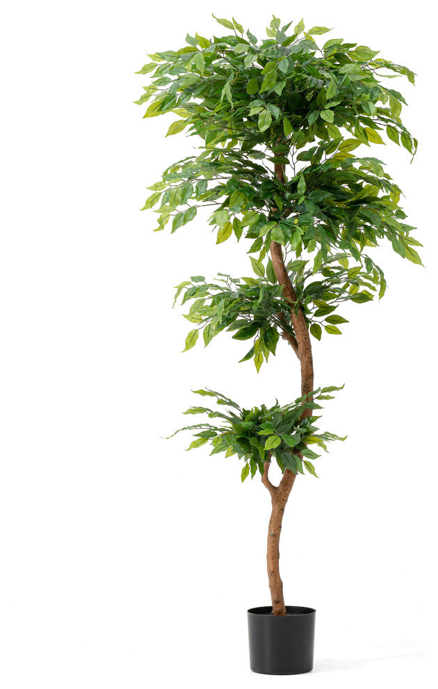 5' Creative Shaped Faux Ficus Tree in Pot