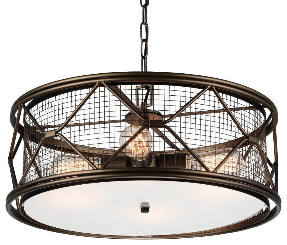 Kali 4 Light Chandelier With Light Brown Finish