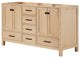 ARIEL Cambridge 60 in. Double Sink Base Cabinet In Oak