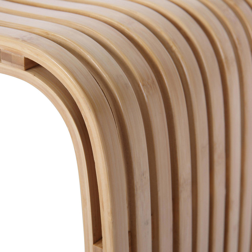 U-Bamboo Contemporary Side Table, Natural Bamboo