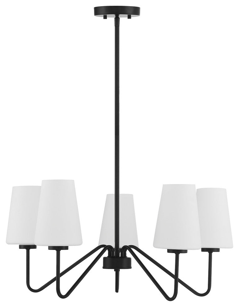 5-Light Chandelier, Matte Black