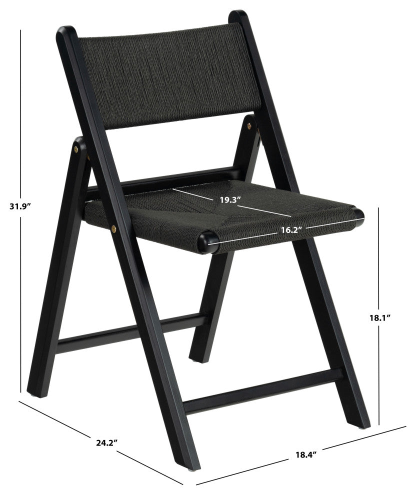 Safavieh Couture Shaylie Folding Dining Chair, Black