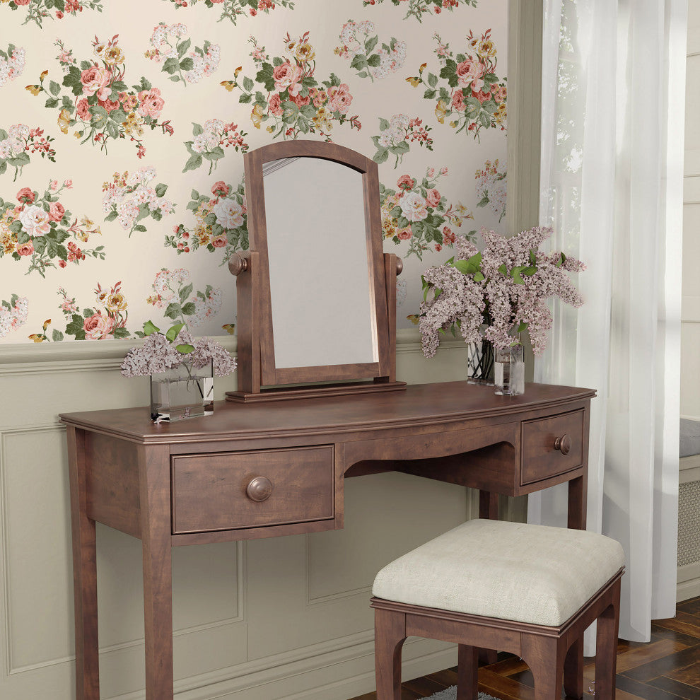 Laura Ashley Rosemore Wallpaper, Pale Sable