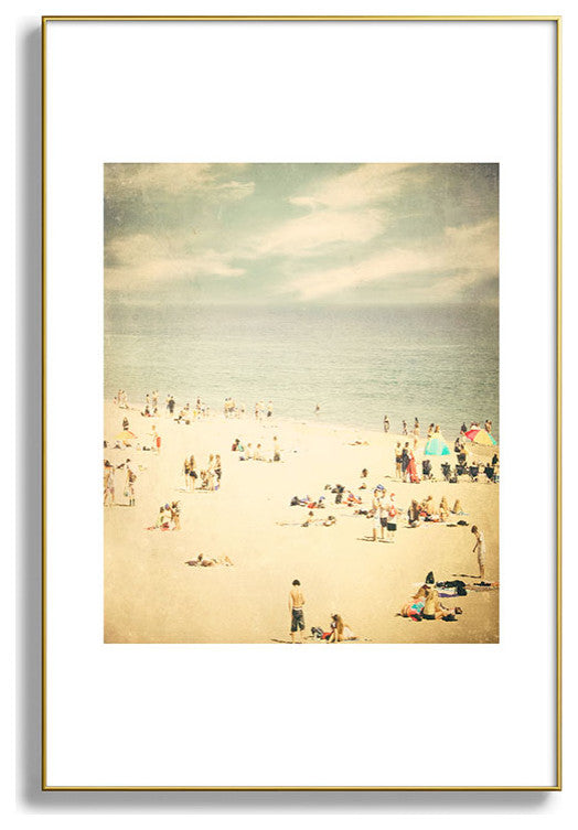 Shannon Clark Vintage Beach Metal Framed Art Print