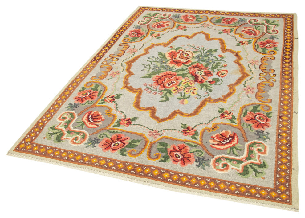 Rug N Carpet - Handmade Moldovan 5' 2'' x 7' 6'' Unique Flatweave Kilim Rug