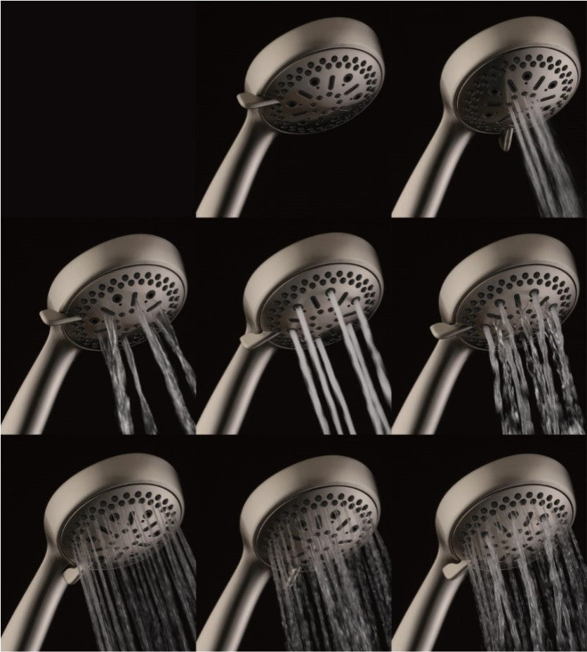 MODONA's 6 Function Massage Hand Shower Set -, Satin Nickel