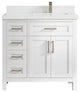 Cambridge 36 Right Offset Bath Vanity in White 2" Empira Quartz
