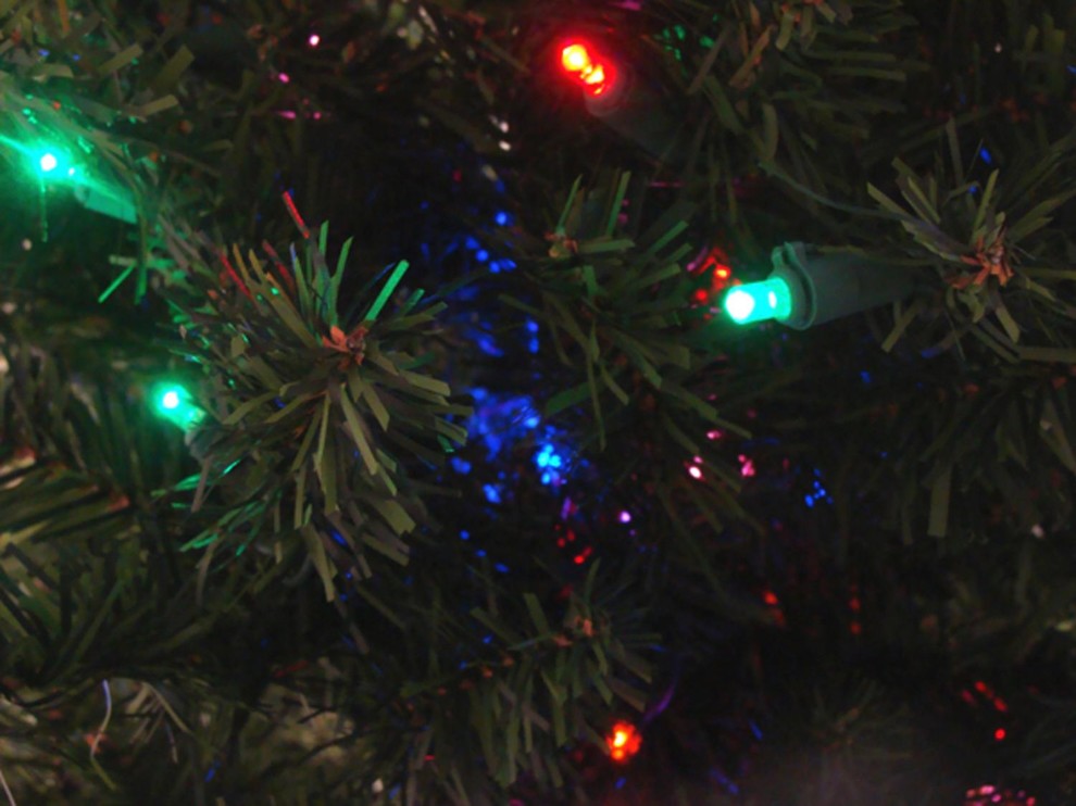 5' Pre-Lit Canadian Pine Artificial Christmas Tree, Multicolor LED Lights