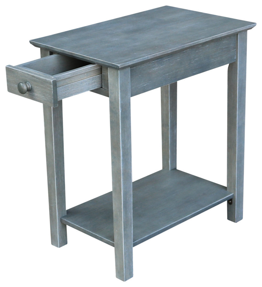 Narrow End Table, Heather Grey-Antique Washed
