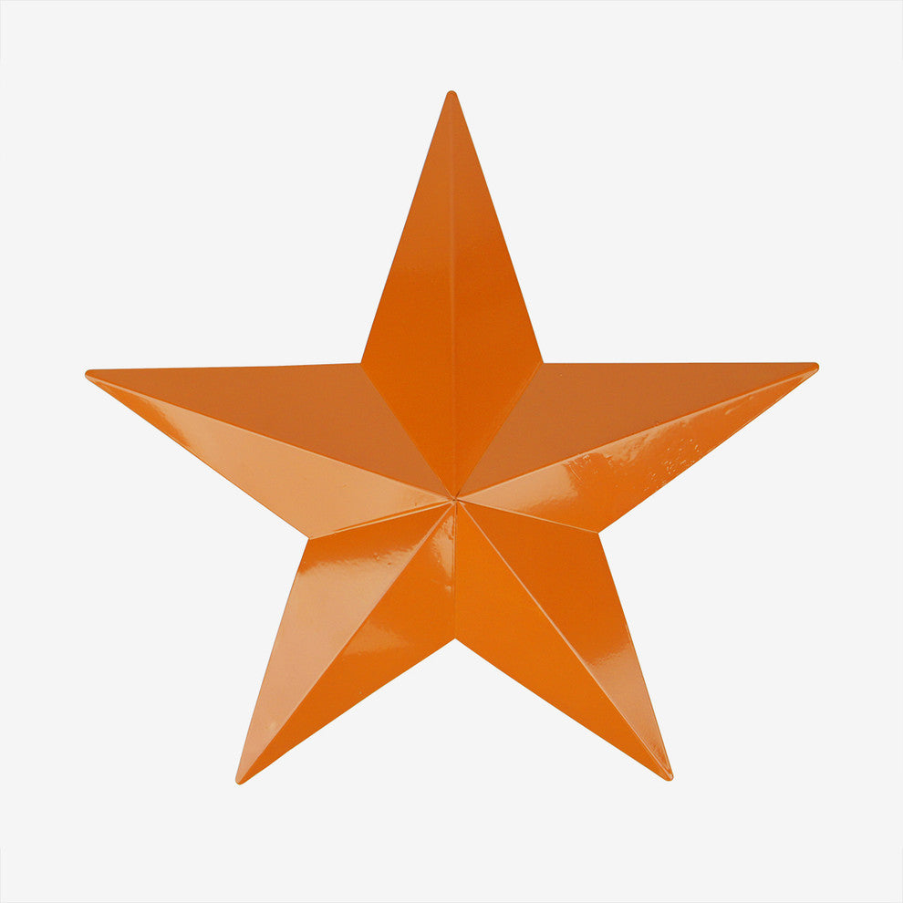 Country Rustic Star Indoor/Outdoor Wall Decoration, Burnt Orange, 3'