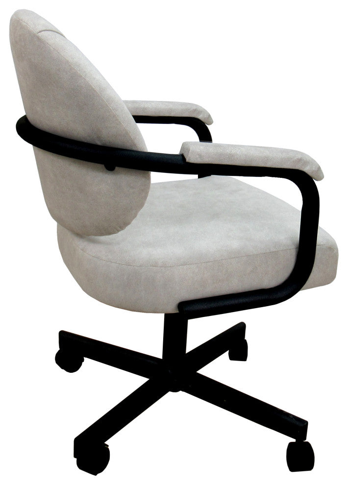 M-70 Caster Swivel Tilt Kitchen Chair with Wheels, Outlier Stucco - Black
