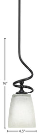 Capri Stem Mini Pendant In Matte Black Finish With 4.5" White Muslin Glass