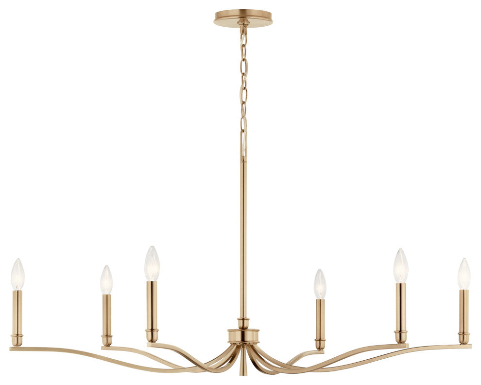 Malene Chandelier, Champagne Bronze, 42 Inch