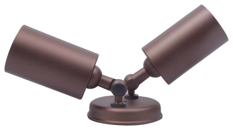 NICOR 100-Watt White Double Cylinder Adjustable Security Flood Light, Bronze
