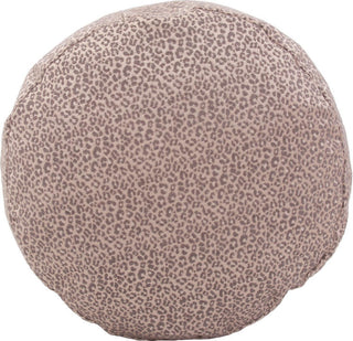 Elegant Lynx Taupe Pouf, Round Foot Stool