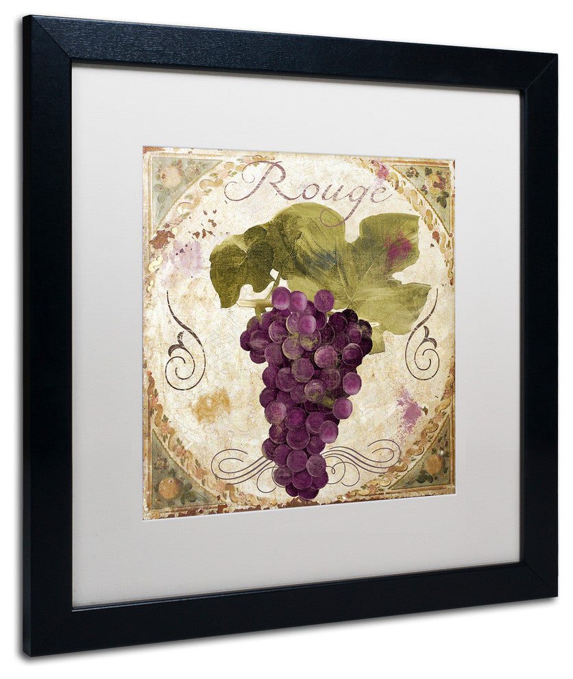 Color Bakery 'Tuscany Table Rouge' Art, Black Frame, White Matte, 16"x16"