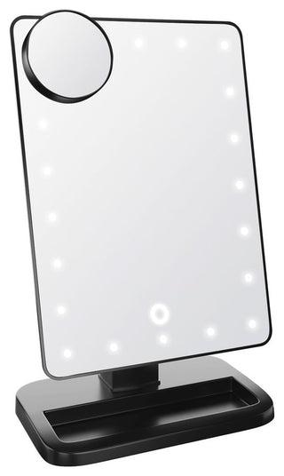 Touch XL Dimmable LED Makeup Mirror with Bluetooth, Black