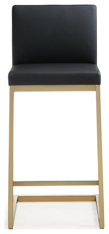 Parma Black Gold Steel Counter Stool (Set of 2) - Black