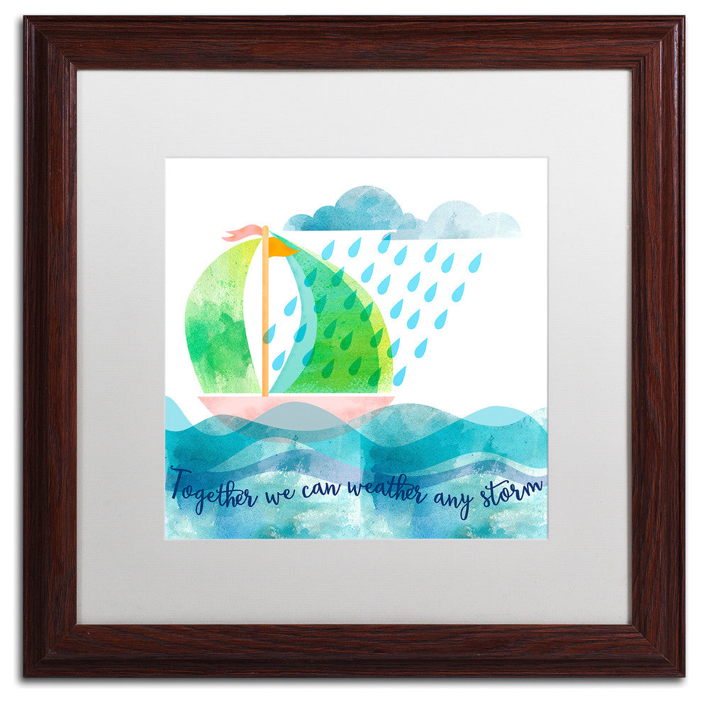 Lisa Powell Braun 'Weather Any Storm' Art, Wood Frame, White Mat, 16x16