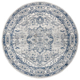 Modern Persian Vintage Medallion Area Rug, Grey, 8' Round