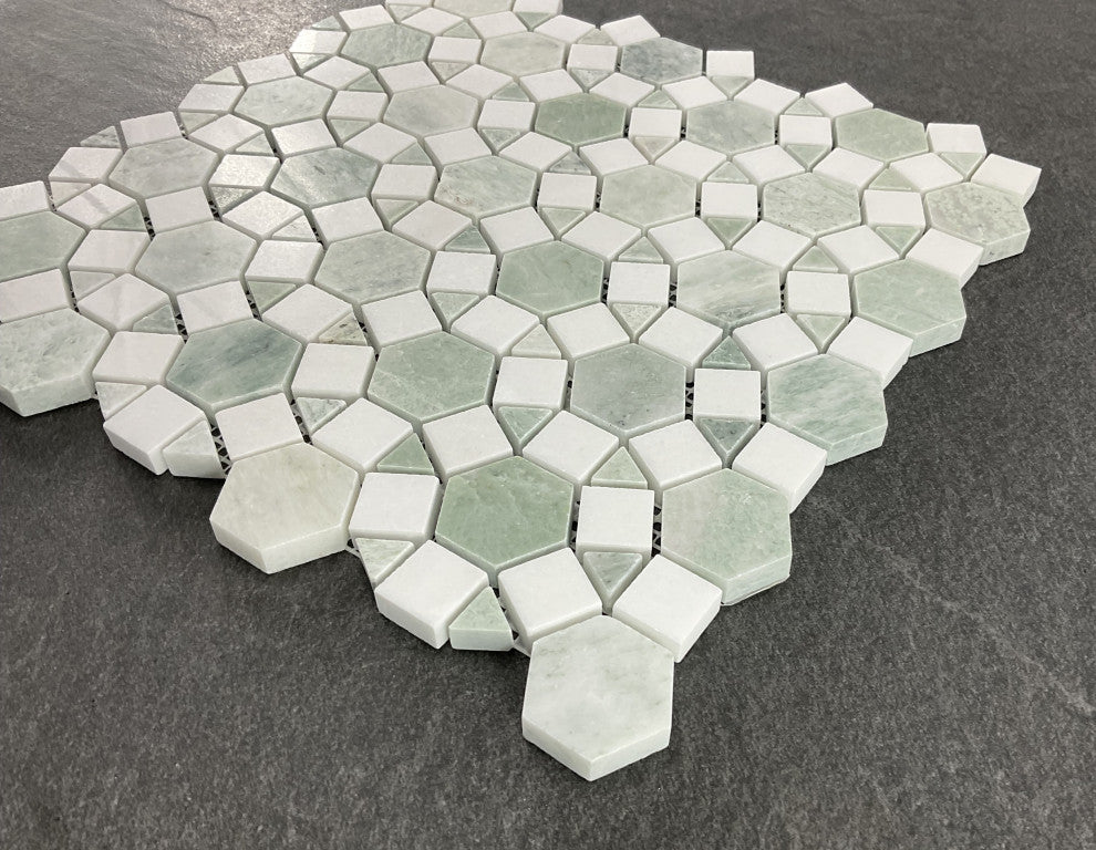 10-Pieces of 3.25" x 12.75" Marble Novelty Mosaic Wall & Floor Tile