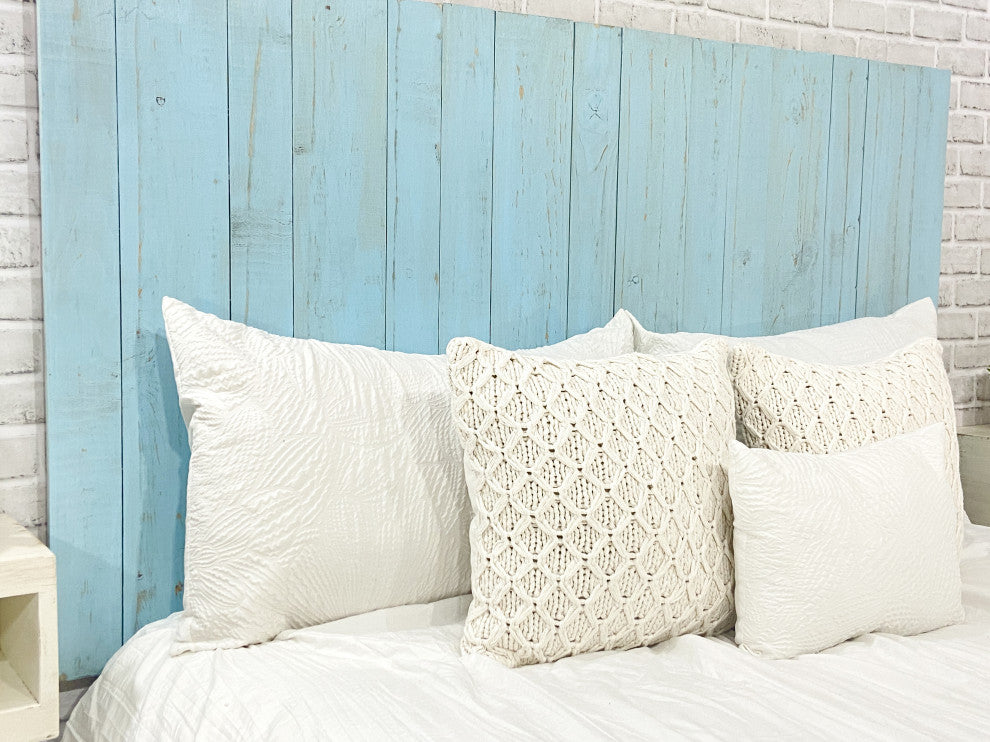 Handcrafted Headboard, Leaner Style, Baby Blue, Queen