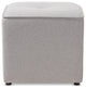 Corinne Modern and Contemporary Light Gray Upholstered Ottoman