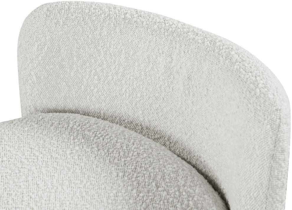 Peyton Boucle Fabric Upholstered Bench, Cream