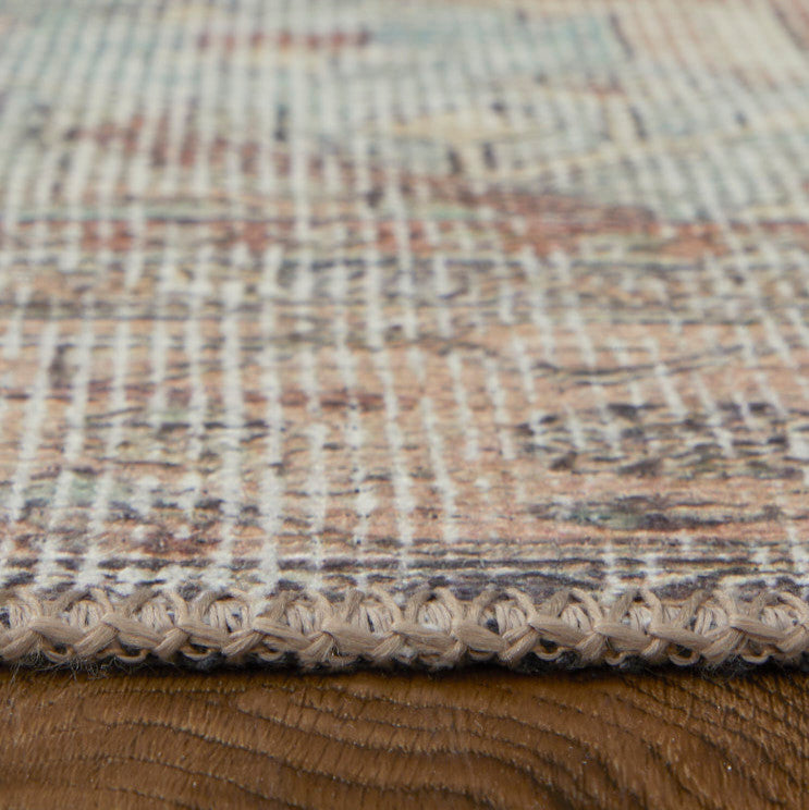 Weave & Wander Prescott Machine Washable Area Rug, Brown/Rust, 5'3"x7'6"