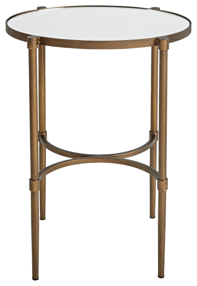 Martha Stewart Antique Bronze Mirrored Top Oval Accent Table