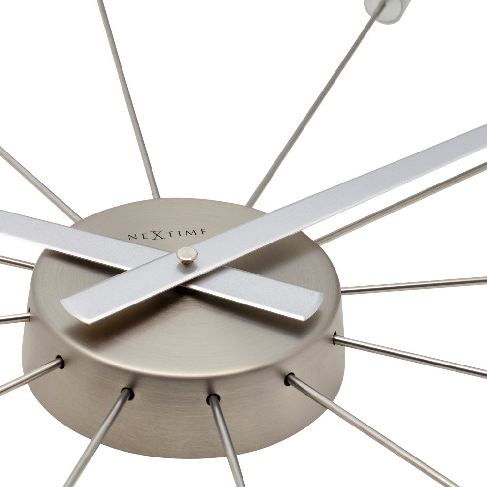 NeXtime Plug Inn Spoke Wall Clock, Silver