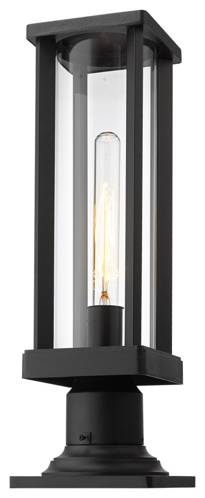 Z-Lite 586PHMR-533PM Glenwood 16" Tall Outdoor Pier Mount Post - Black