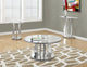Coffee Table - 36"Dia / Brushed Silver / Mirror