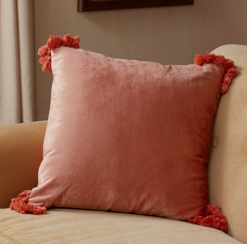 Raj Velvet Pillow, Terracotta