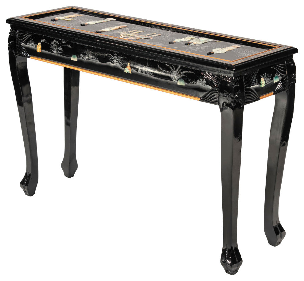 Black Lacquer Hall Table Royal Ladies
